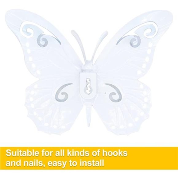 Metal Butterfly Wall Art Decor-6.5" Outdoor Fence Decoration, Hanging for Garden - Picture 6 of 7